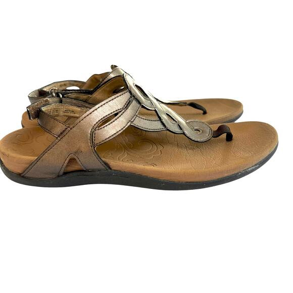 Rockport Women’s Ramona Sandals Sz 8.5M Metallic Gray T-Strap Comfort - Picture 3 of 8